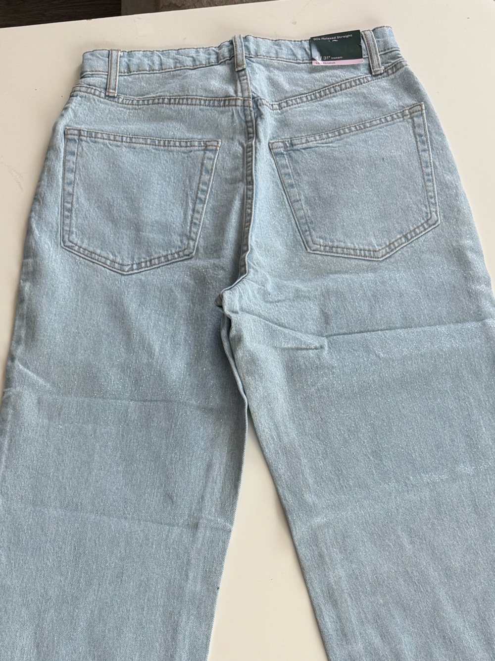 wild fable Light Blue Straight Leg Jeans for womens size 4 with shimmer - Picture 8 of 14